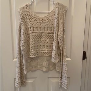 High low crop sweater